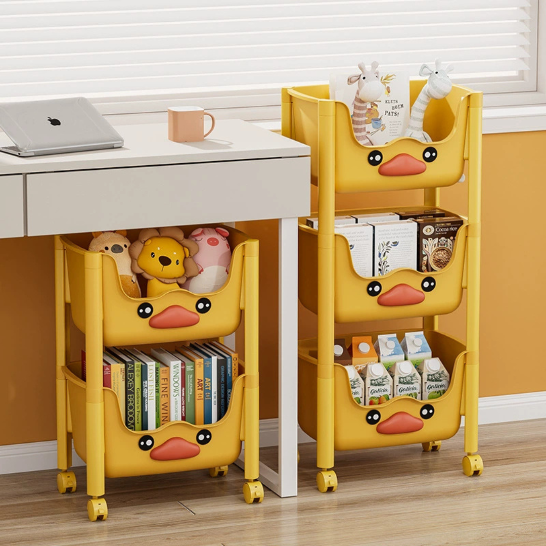 Multi-Purpose Cute Cartoon Storage Cart with Wheels