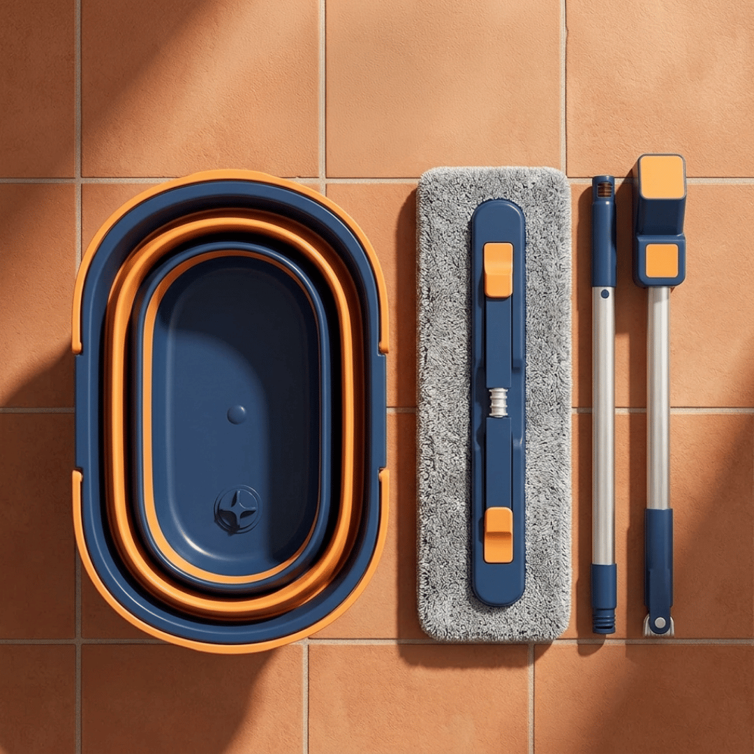 Homero 360° Self Cleaning Microfiber Floor Mop with Folding Bucket Set