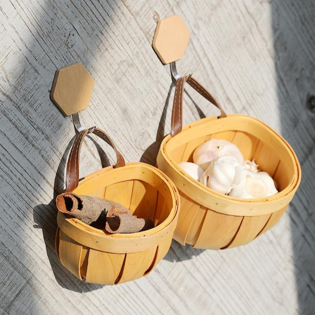 Homero Multi-Purpose Wooden Wall Hanging Storage Basket