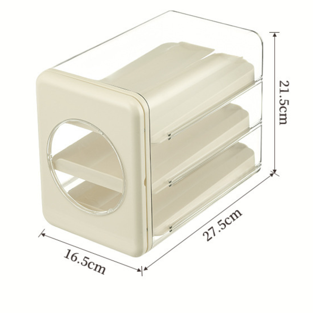 Automatic Transparent Drawer Rolling Egg Storage Organizer