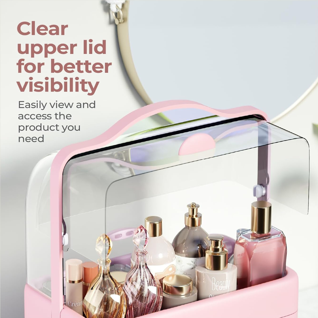 Multi Purpose Makeup & Skincare Organizer Box with Carry Handle