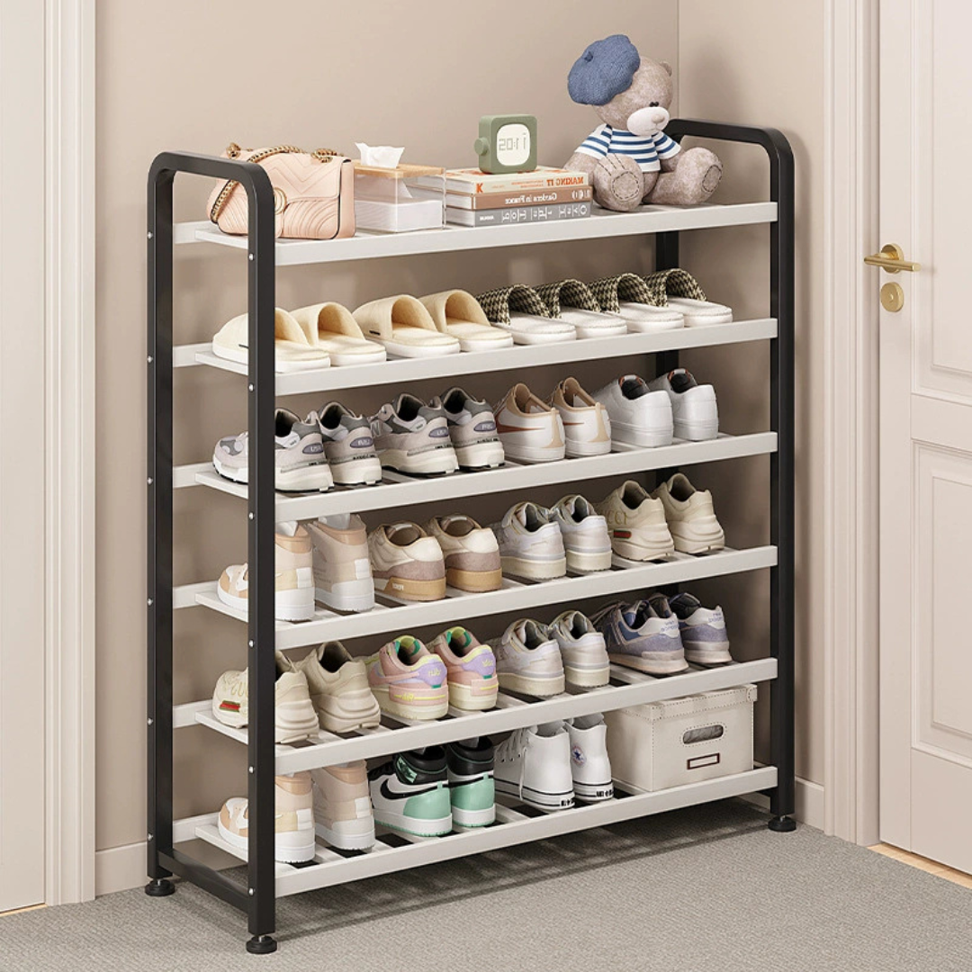 Premium Bamboo Shoe Rack with Carbon Steel Frame