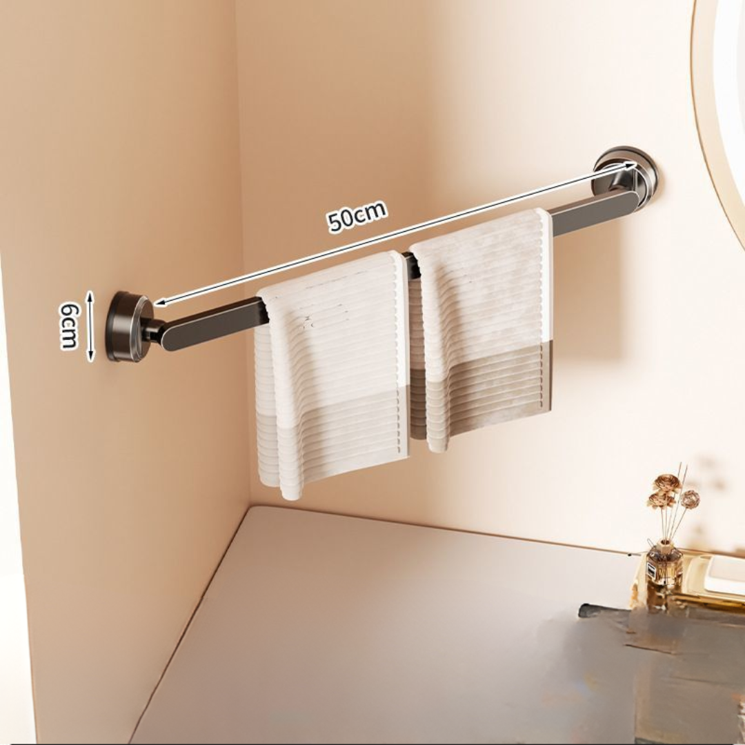No-Drill Hanging Rod with Adjustable Rotating Suction Cup