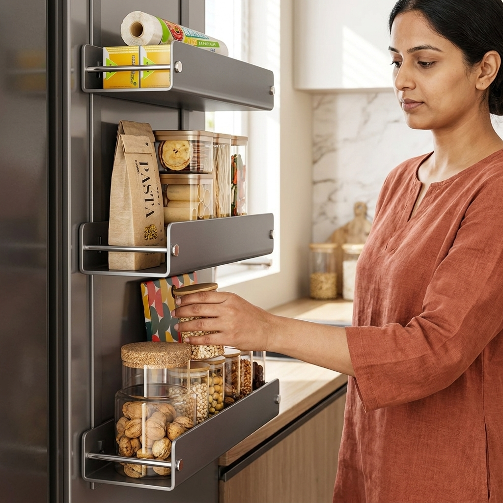 Multi-Layer Carbon Steel Refrigerator Side Storage Rack