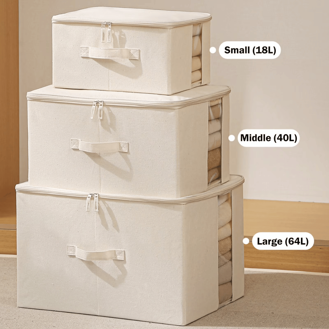 Premium Fabric Clothing Storage Organizer with Clear Window