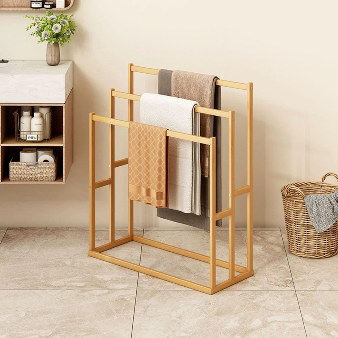 3 Tier Wooden Multipurpose Standing Towel Rack