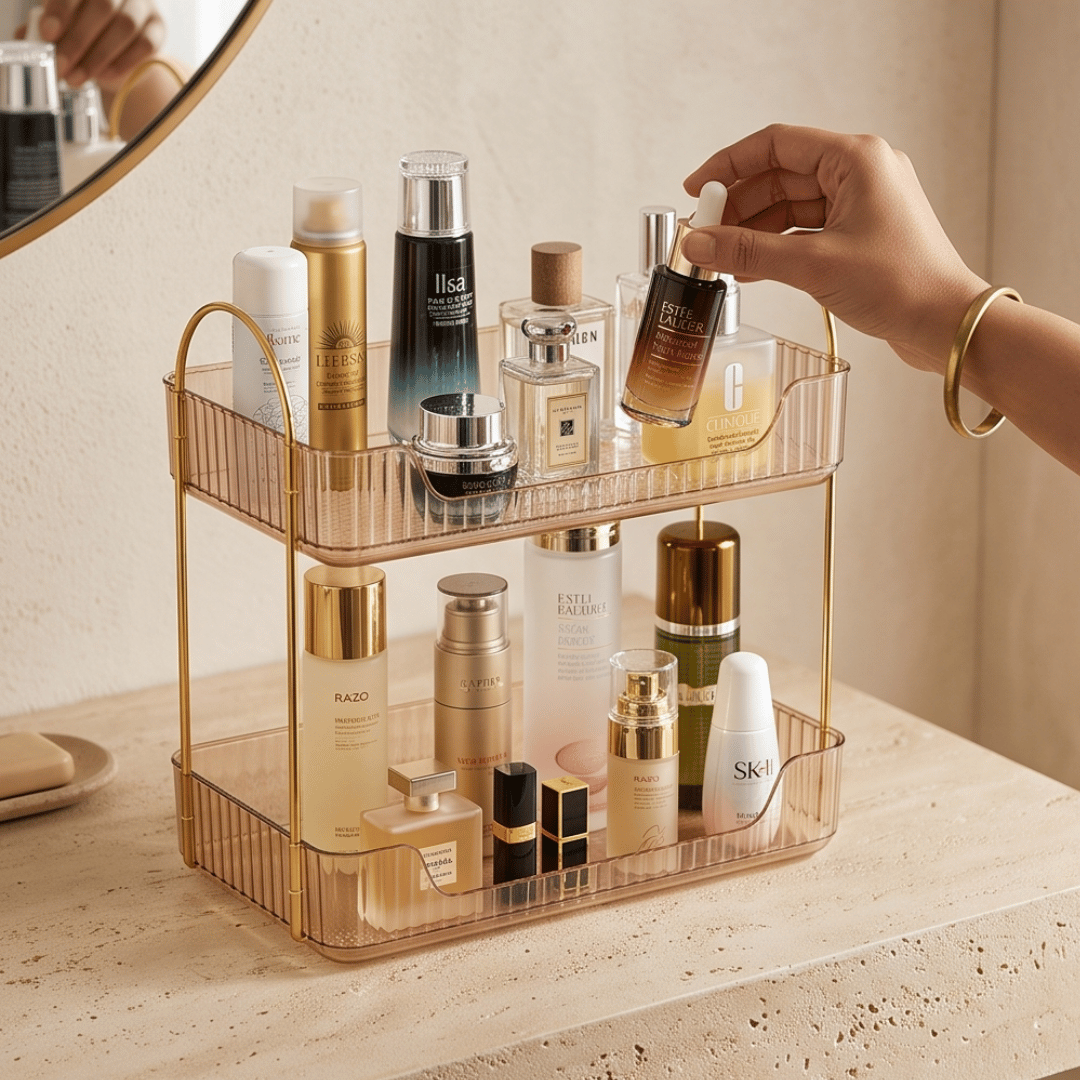 Two Tier Acrylic Makeup Cosmetics Storage Organizer