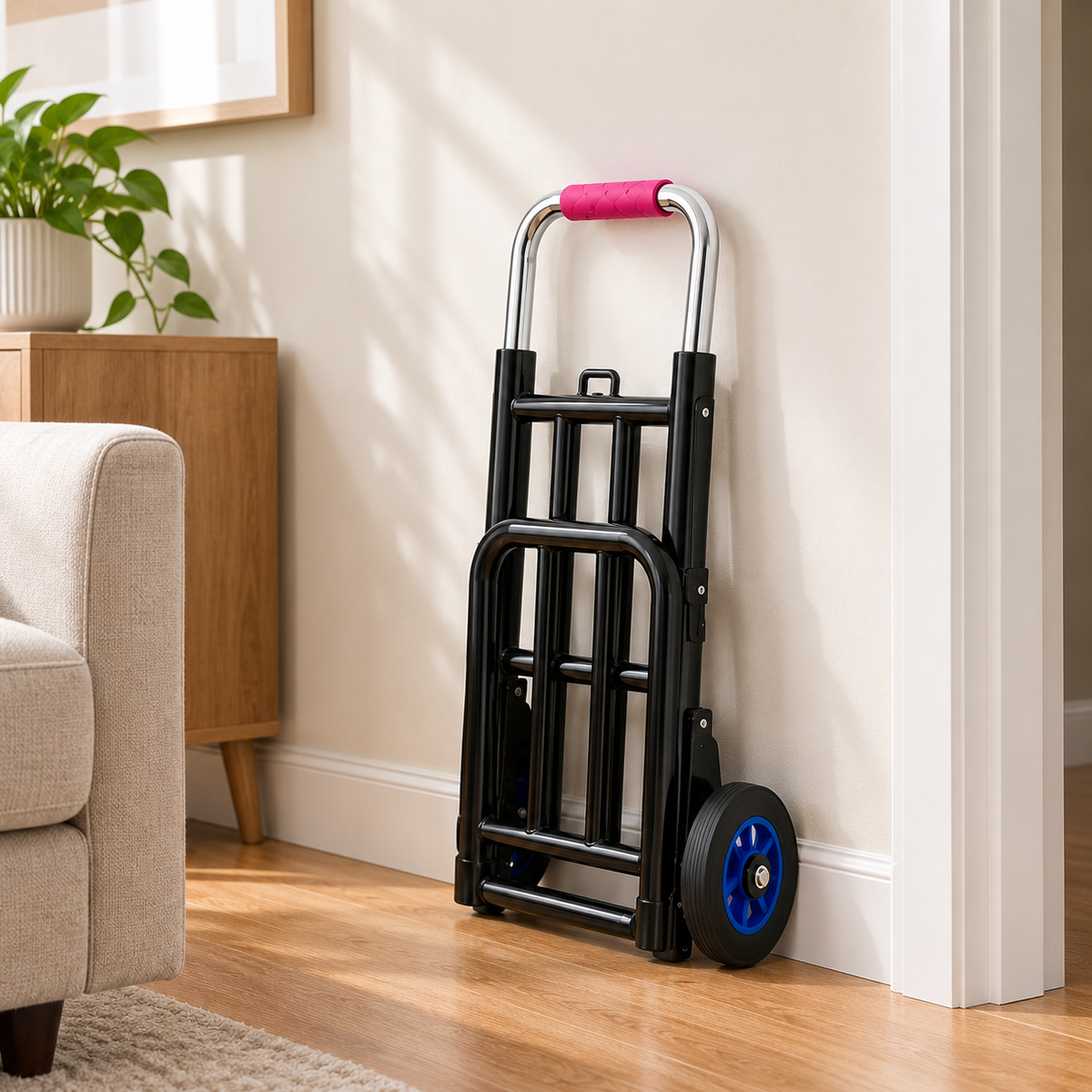 Heavy Duty Foldable Stair Climbing Hand Truck Trolley with Adjustable Handle