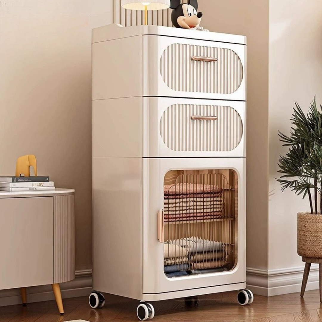 Multi Purpose Plastic Storage Drawer Cabinet with Wheels