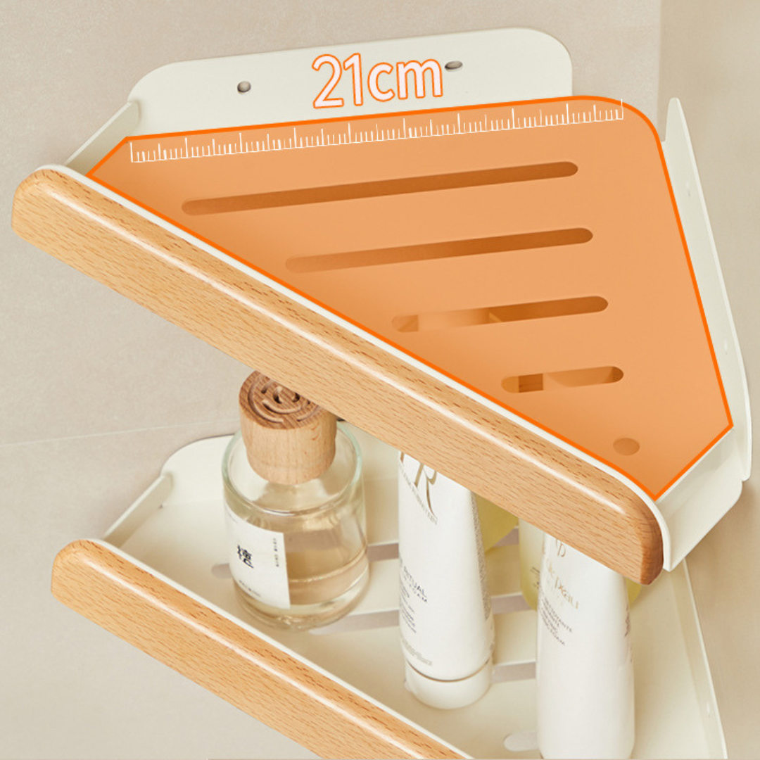 Premium Wood Bathroom Corner Storage Organizer