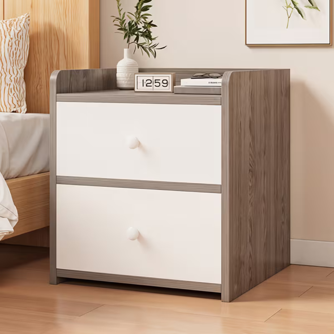 Modern Bedside Table with 2 Storage Drawers