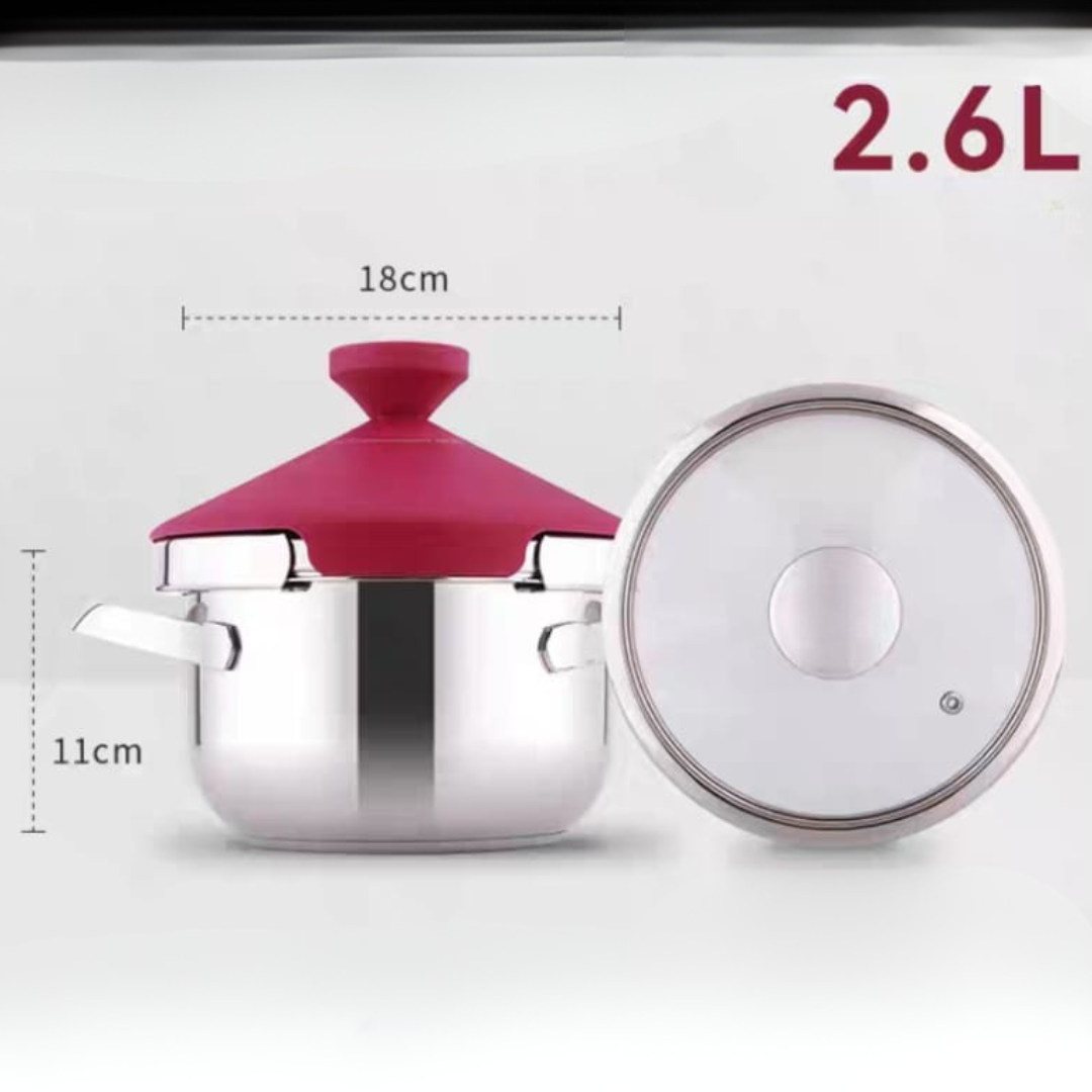 Multi-Purpose Stainless Steel Pressure Cooker with 360° Smart Rotating Lid