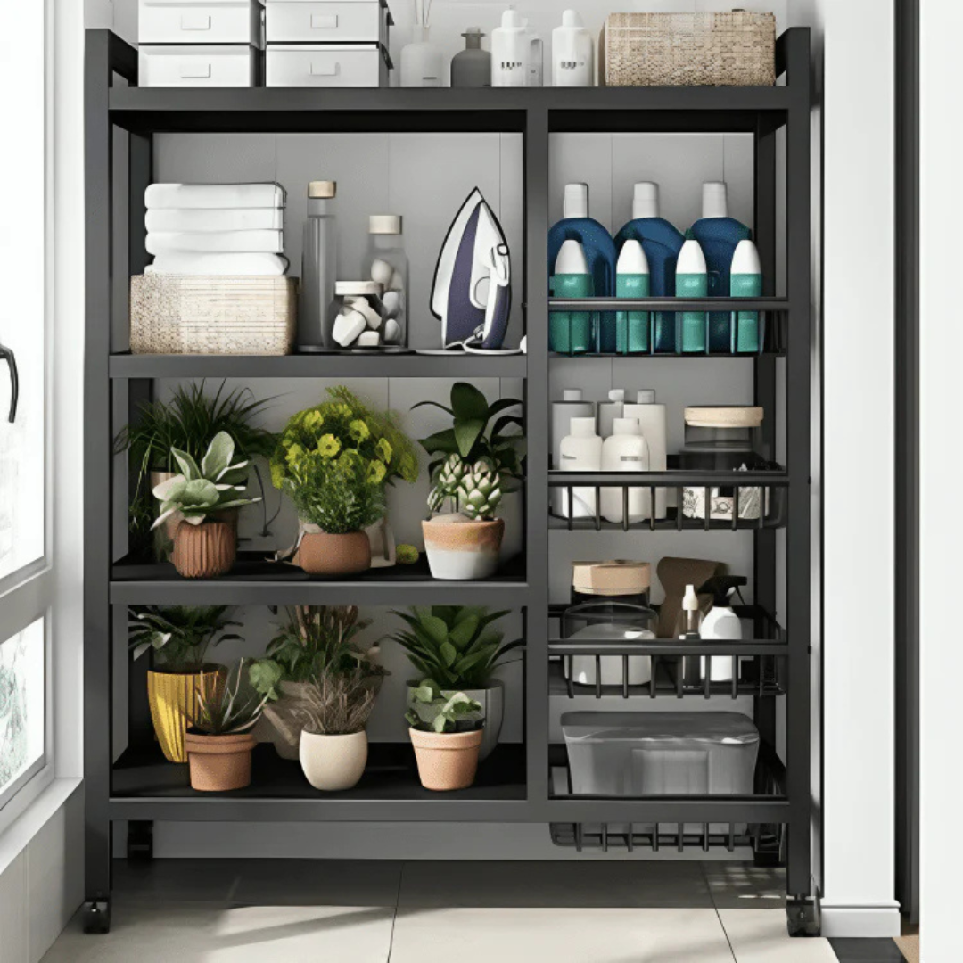 Multi Purpose Heavy Duty Mesh Baskets Storage Organizer with Wheels