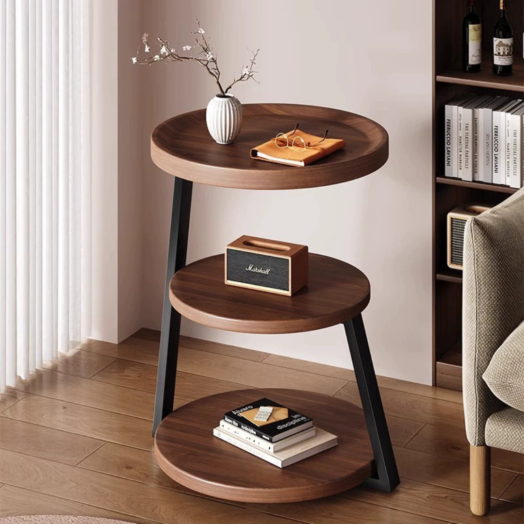 HOMERO Sepia Circular Reclaimed Classic Wood Table