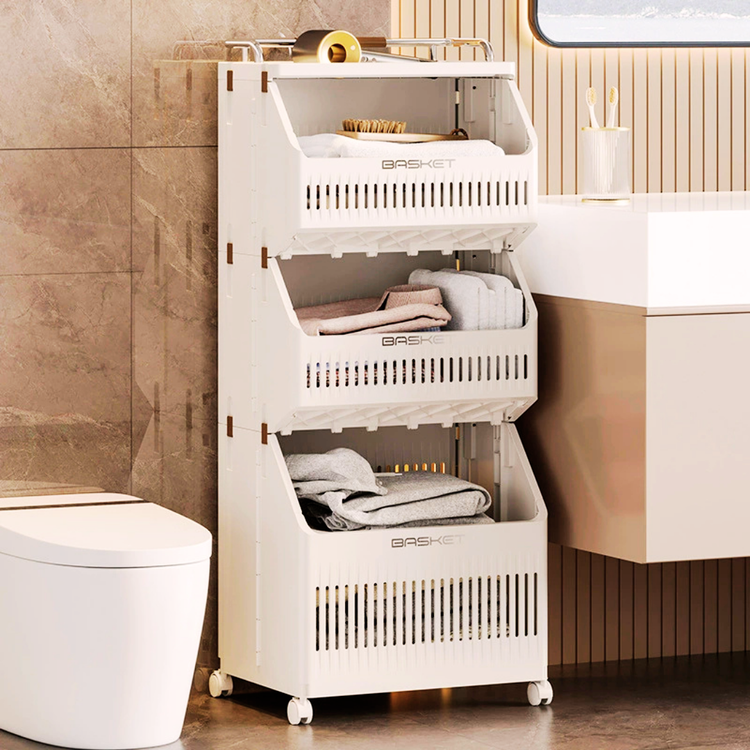 Homero Multi-Purpose Rolling Storage Cart With Lockable Wheels