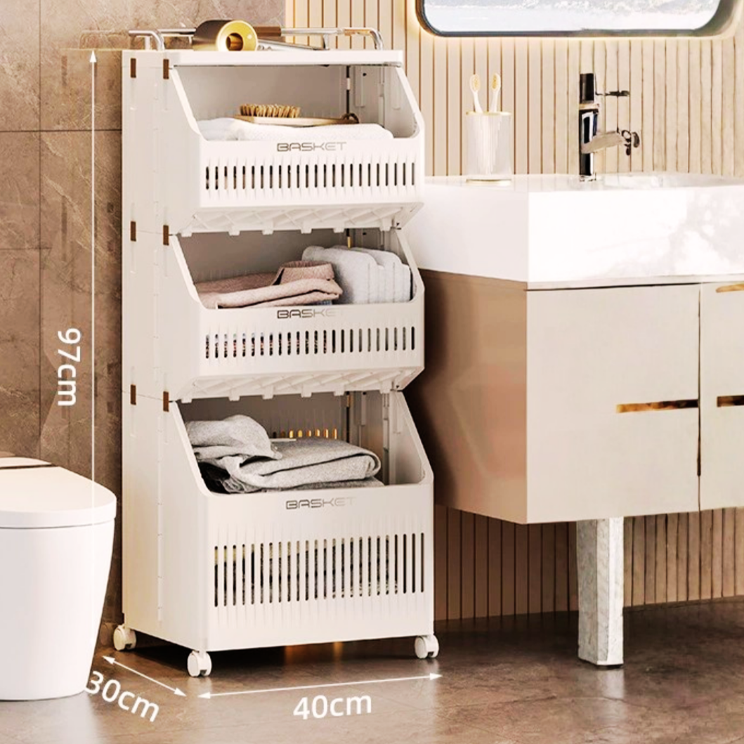 Homero Multi-Purpose Rolling Storage Cart With Lockable Wheels