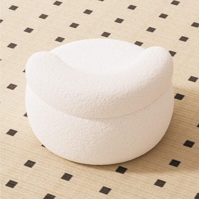 HOMERO Wooden Plush Multipurpose Compact Footstool Sofa