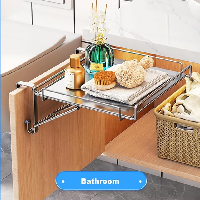 Stainless Steel Foldable Kitchen Cabinet Storage Rack