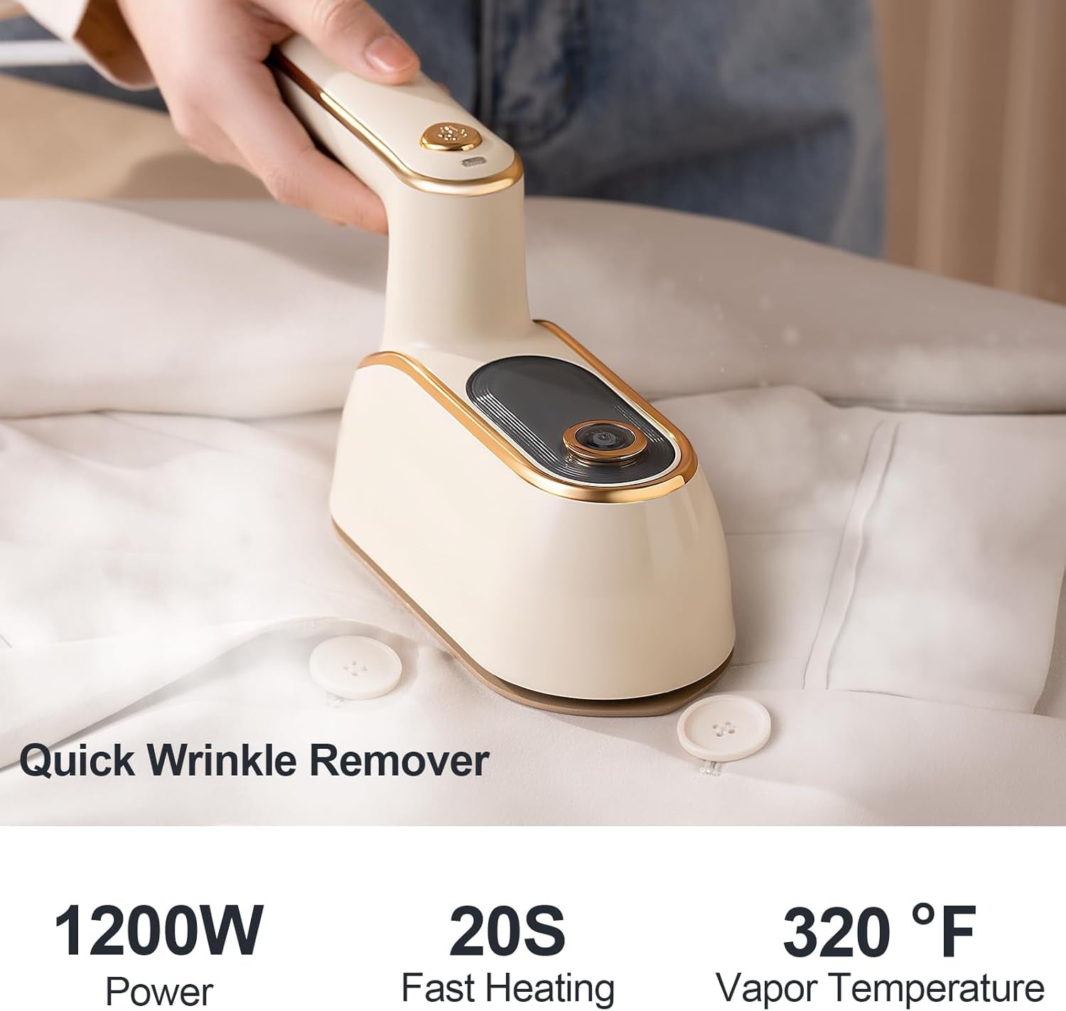 HOMERO Foldable Garment Steamer with Dual-Mode Ironing - 150ml Tank