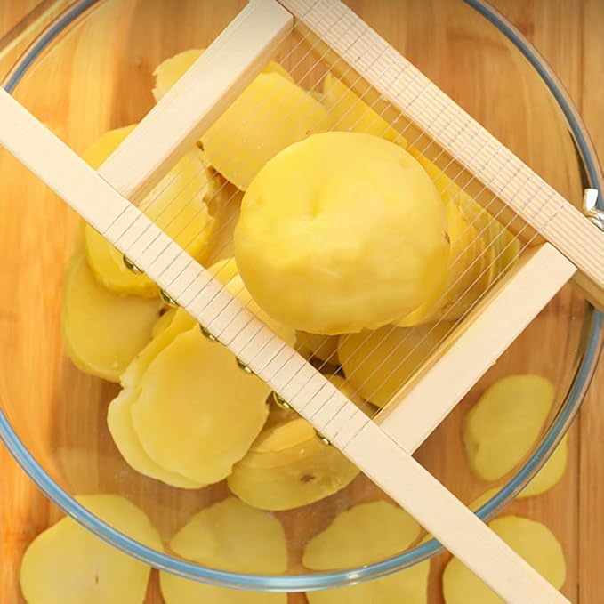 Multipurpose Wooden Jacket Vegetable Cutter with Adjustable Tightness