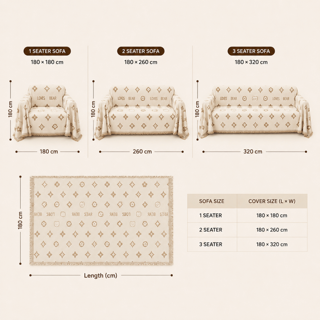 Royal Living Room Elegance Premium Chenille Sofa Cover
