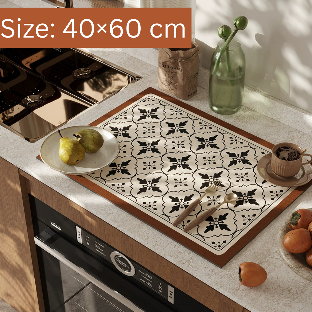 HOMERO Elegant Classic Pattern Absorbent Anti-Slip Diatom Mat