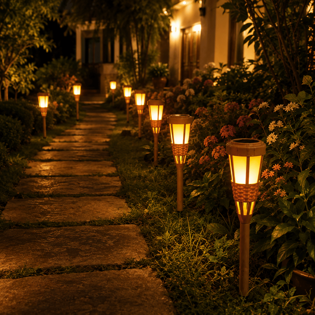 Homero Solar Flame Garden Light Outdoor Waterproof Design