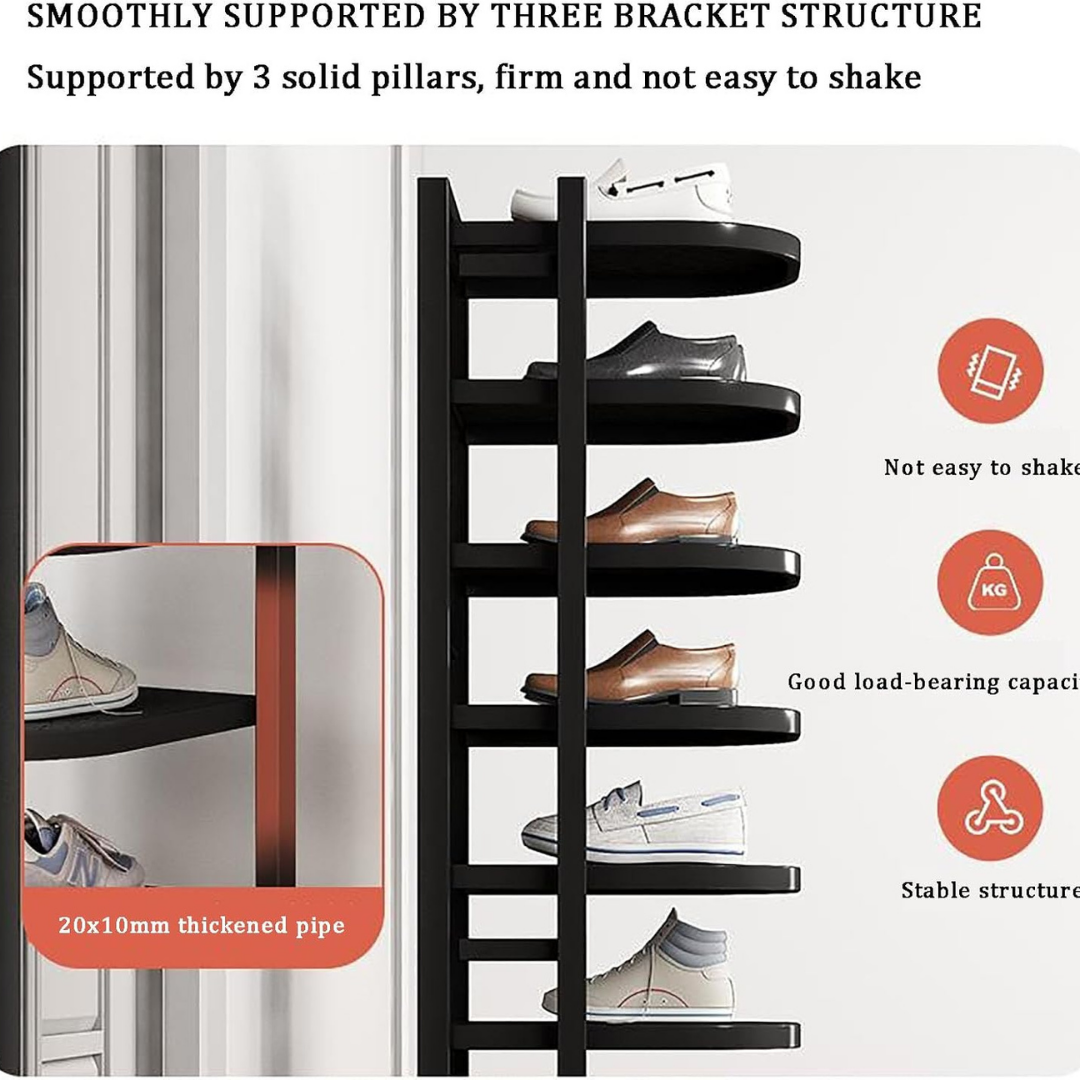 HOMERO 7 Tier Glossy Black Modern Multi-Purpose Storage Rack