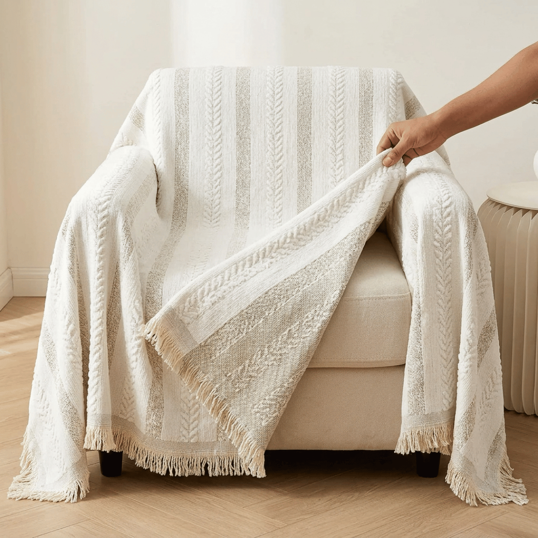 Luxury Reversible Wrinkle Resistant Throw Chenille Sofa Cover