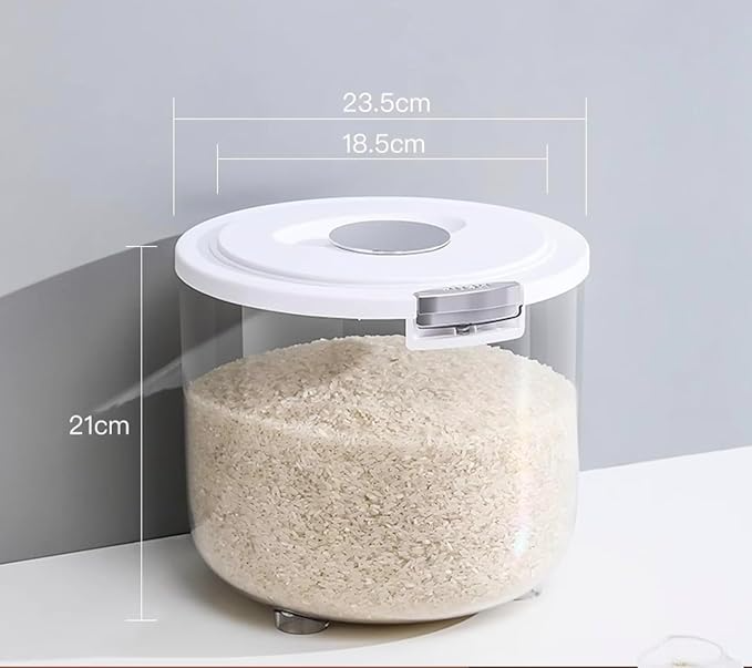 Homero Large Capacity Transparent Rice Container with One-Click Lid