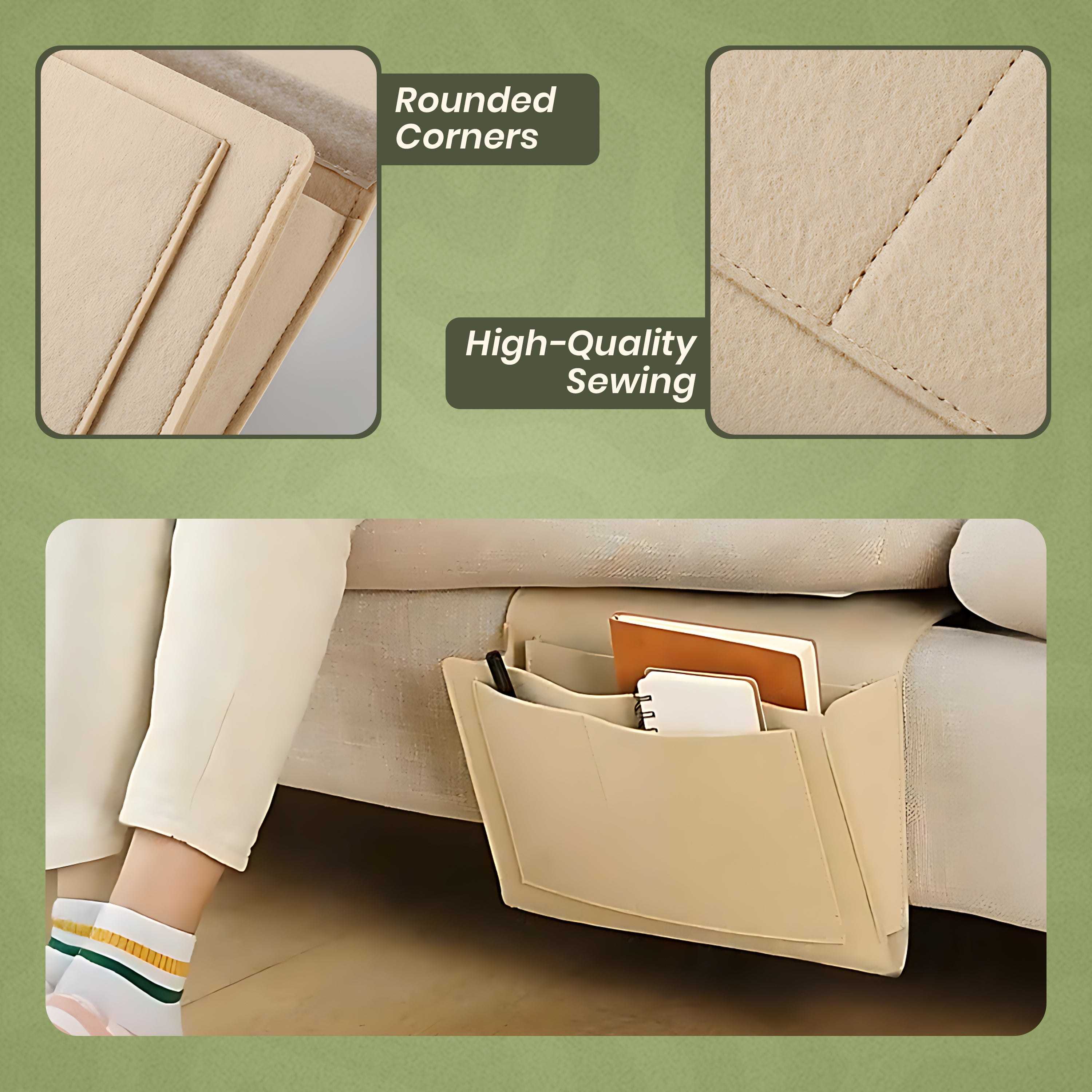 Multipurpose Felt Bedside Storage Organizer Bag