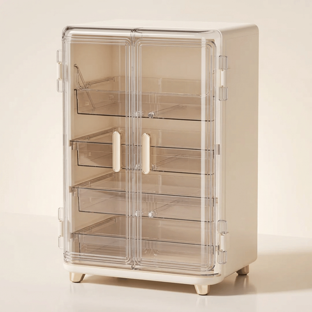 Three Layer Double Door Luxury Cosmetic Storage Organizer