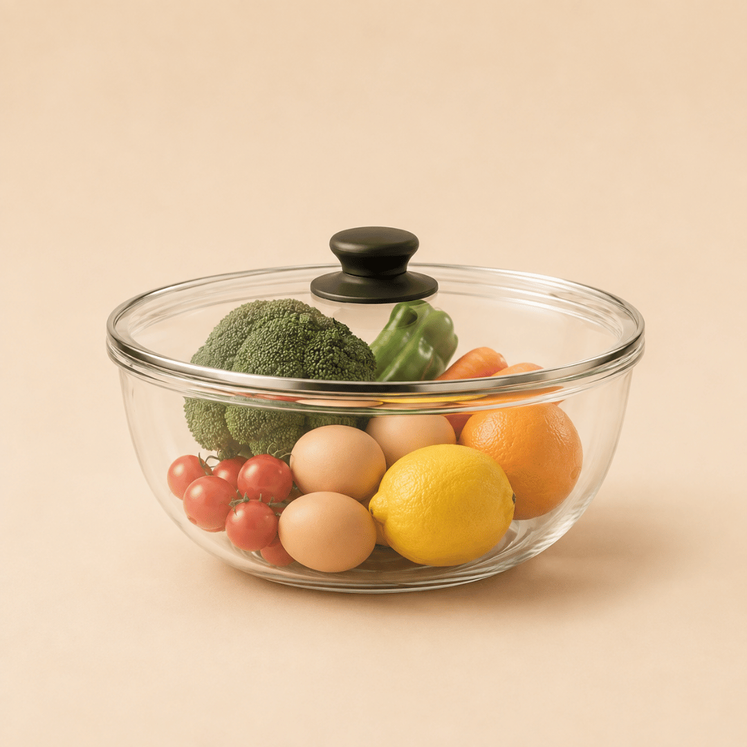 Homero Large Capacity Heat Resistant Glass Mixing Bowl with Lid - 6000ml