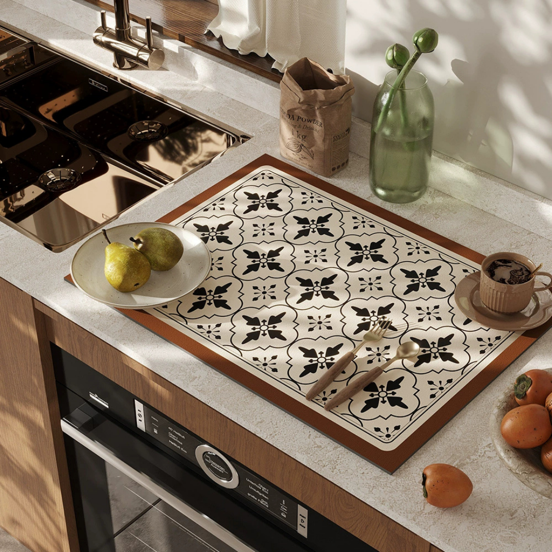 HOMERO Elegant Classic Pattern Absorbent Anti-Slip Diatom Mat