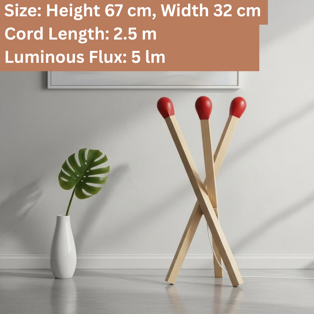 HOMERO Modern Artistic Design Wooden Matchstick Inspired LED Lamp