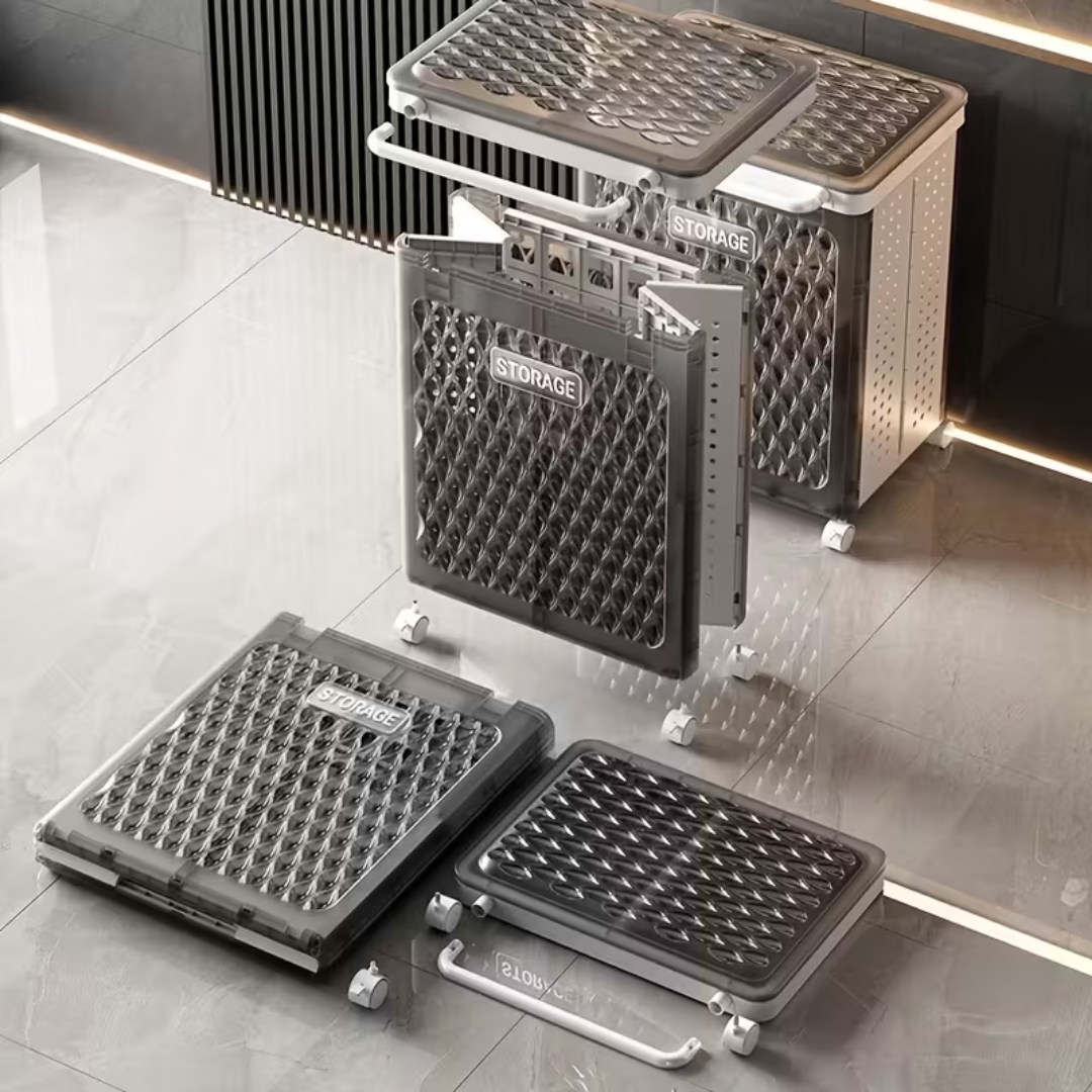 HOMERO 2-Compartment Laundry Hamper Rolling Basket with Lid