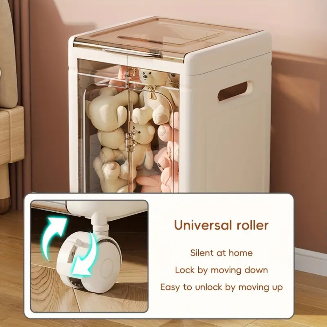 HOMERO Multi-Purpose Foldable Transparent Storage Box with Wheels