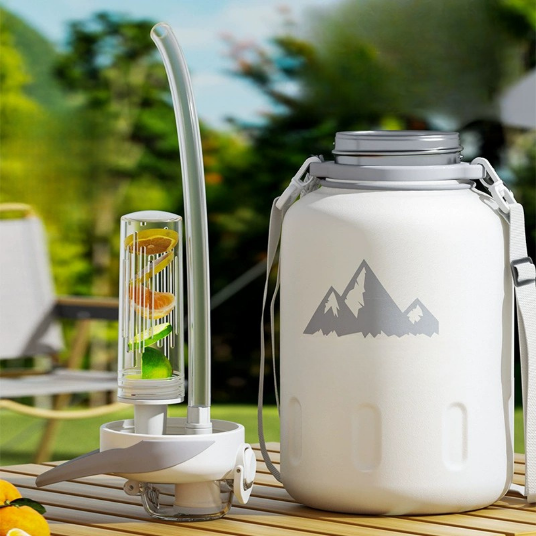 HOMERO Elegant White Dual Drinking Vacuum Insulated Thermos Bottle - 1500ML