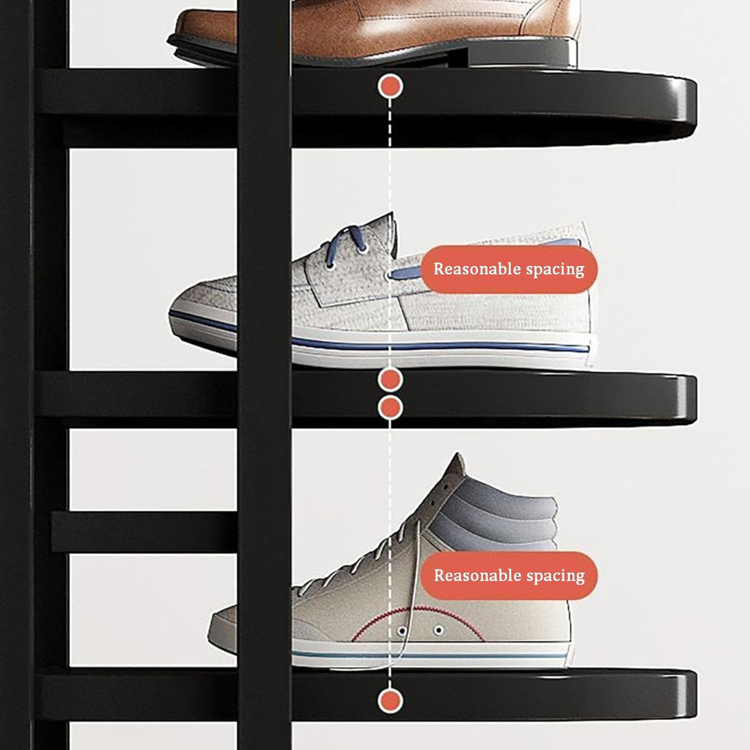 HOMERO 7 Tier Glossy Black Modern Multi-Purpose Storage Rack