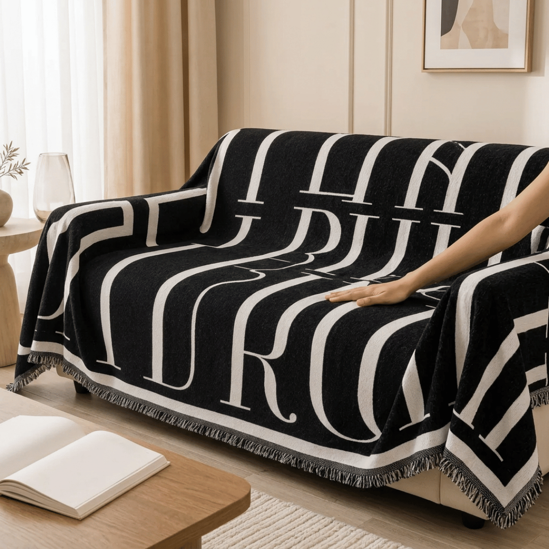 Chenille Fabric Luxury Reversible Throw Sofa Cover
