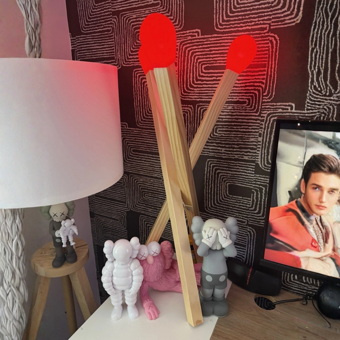 HOMERO Modern Artistic Design Wooden Matchstick Inspired LED Lamp