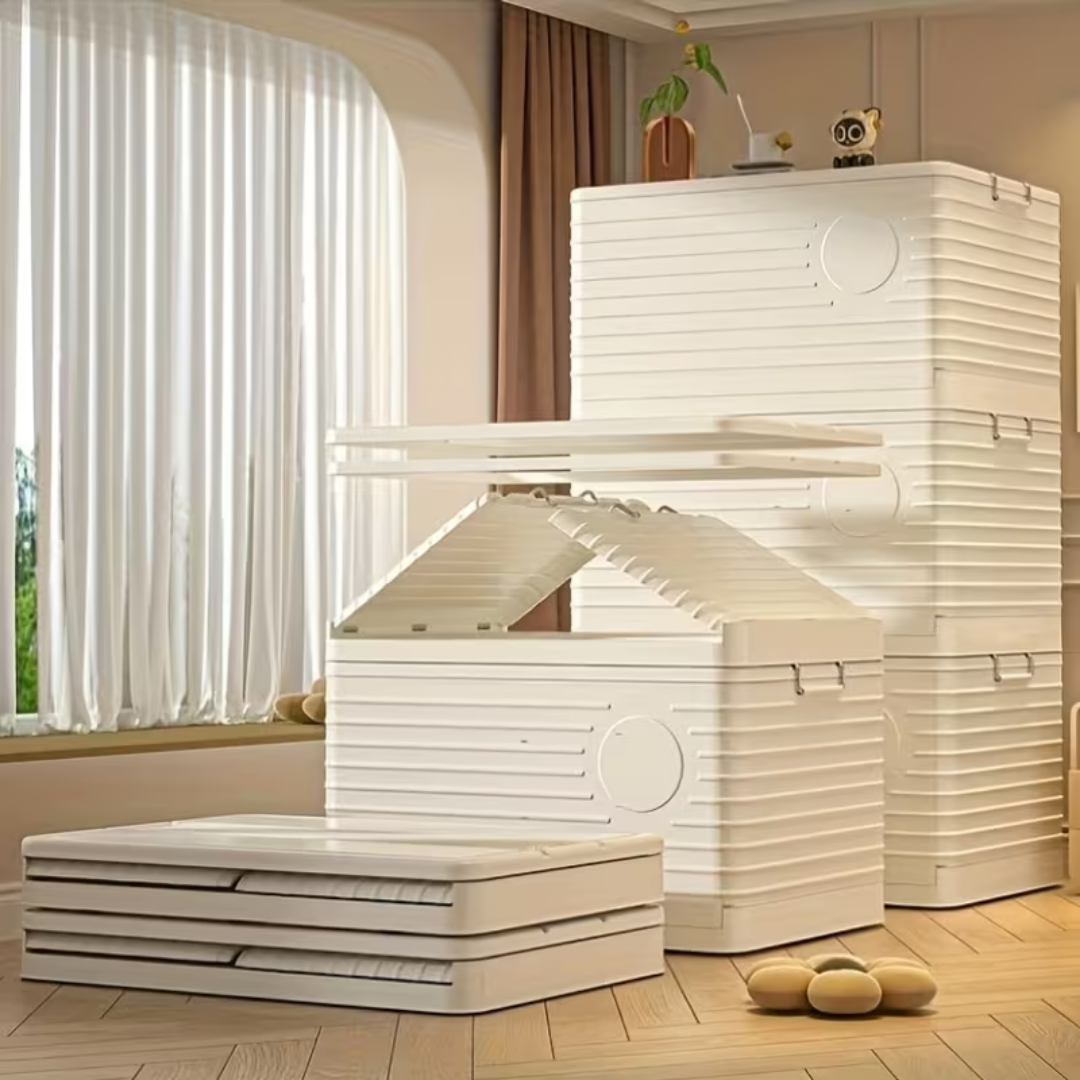 Multi Purpose Storage Utility Foldable Stackable Storage Box With Wheels