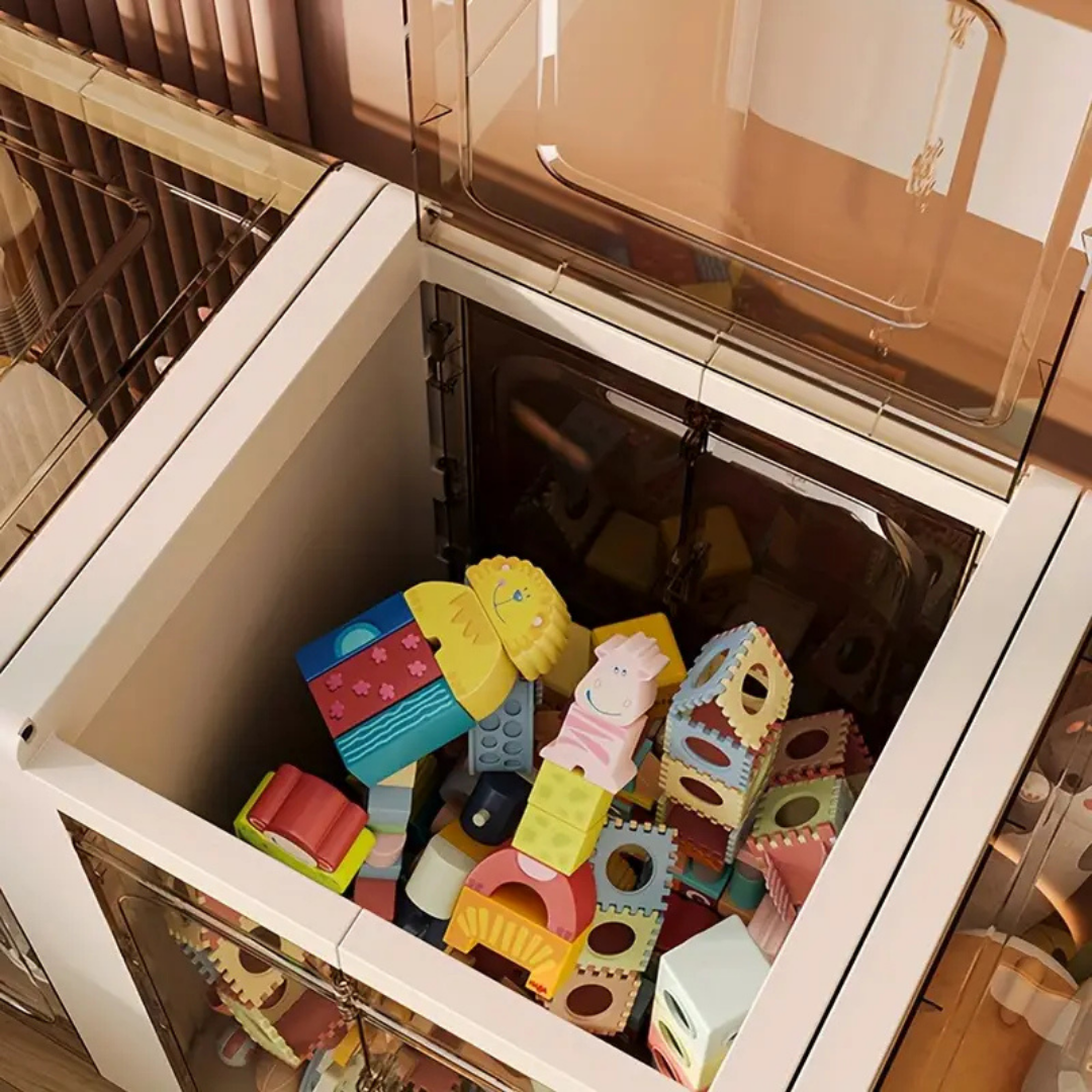 HOMERO Multi-Purpose Foldable Transparent Storage Box with Wheels