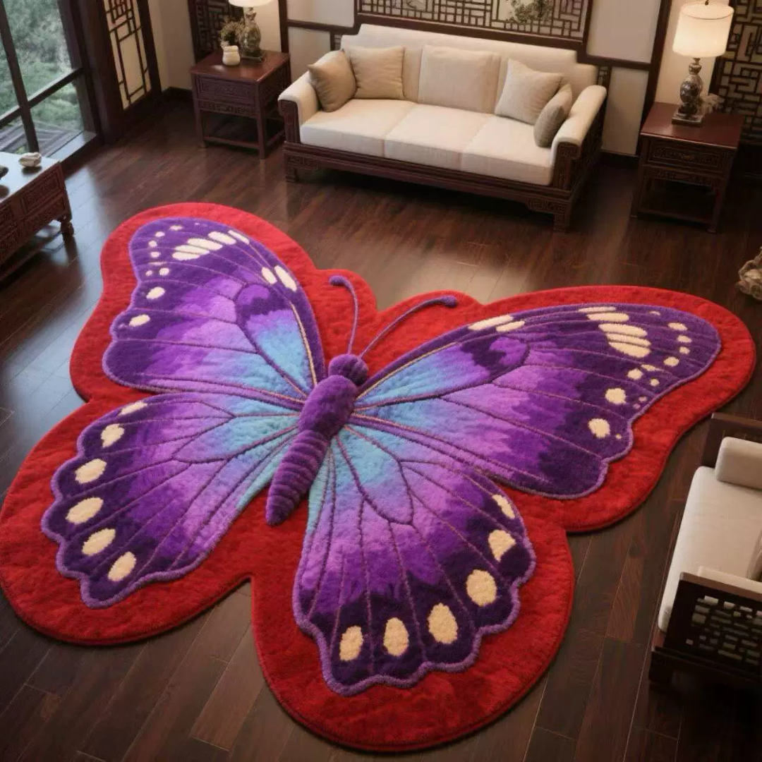 Homero Soft Butterfly Carpet Rug Thick Fluffy Handwoven - 80x120cm