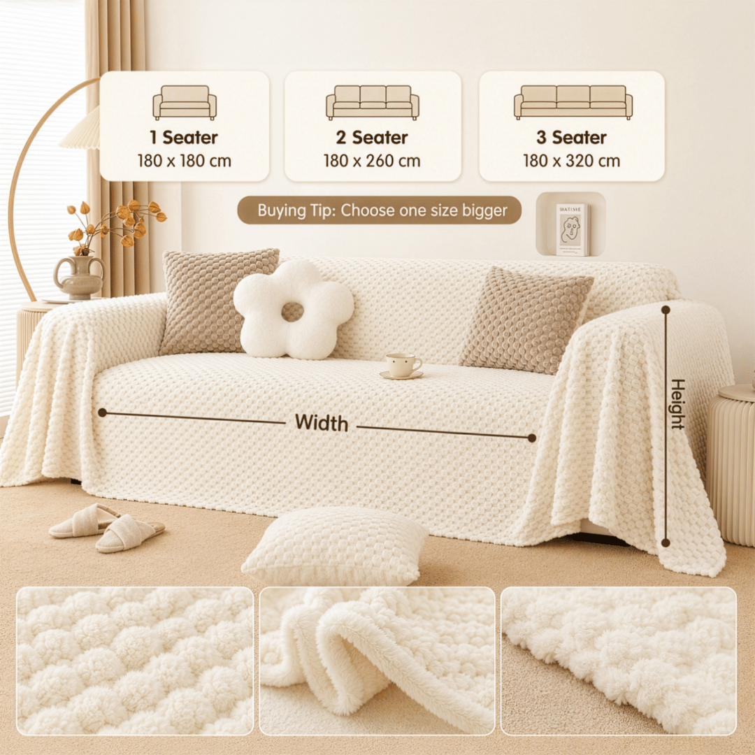 Luxury Honeycomb Plush Chenille Fabric Sofa Cover