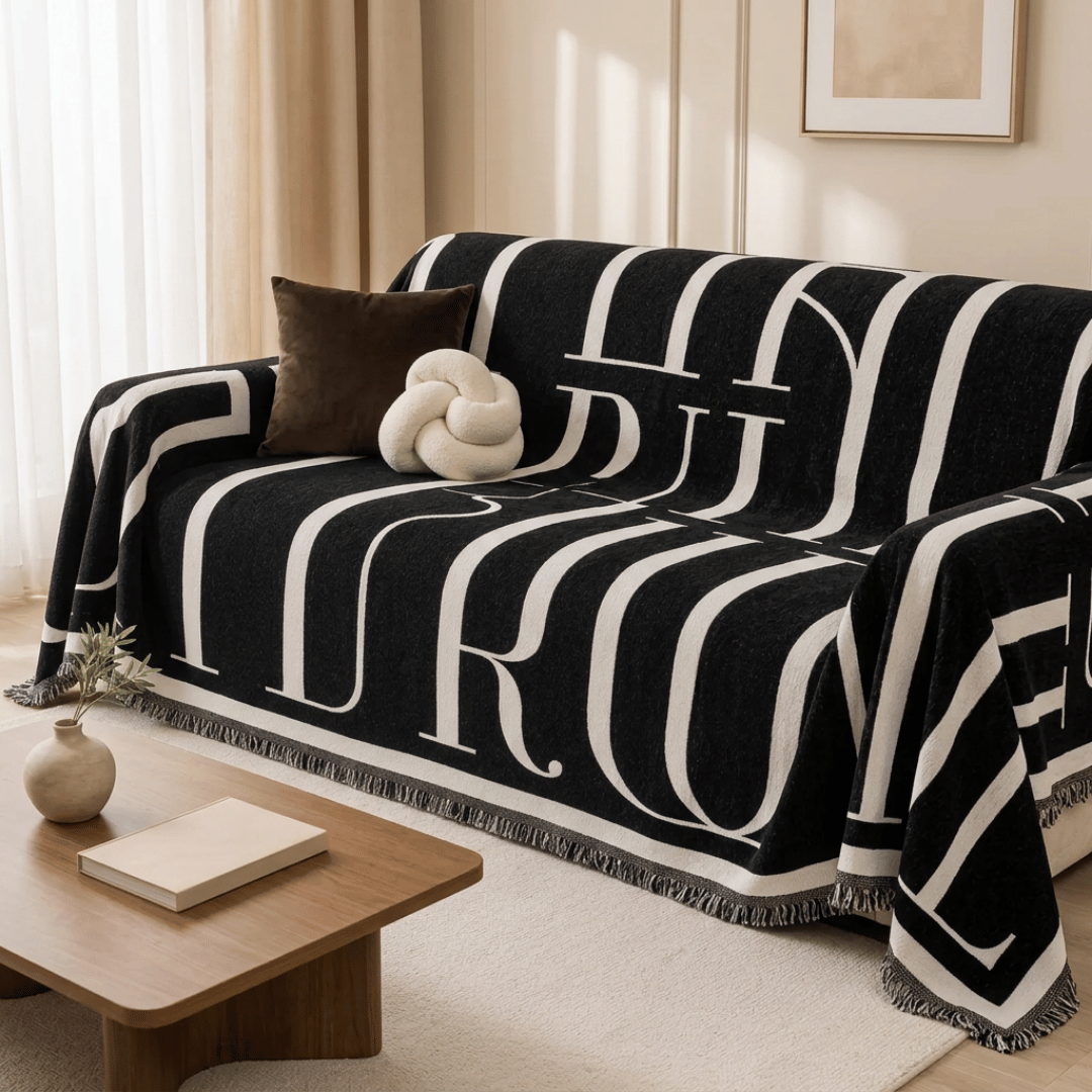 Chenille Fabric Luxury Reversible Throw Sofa Cover