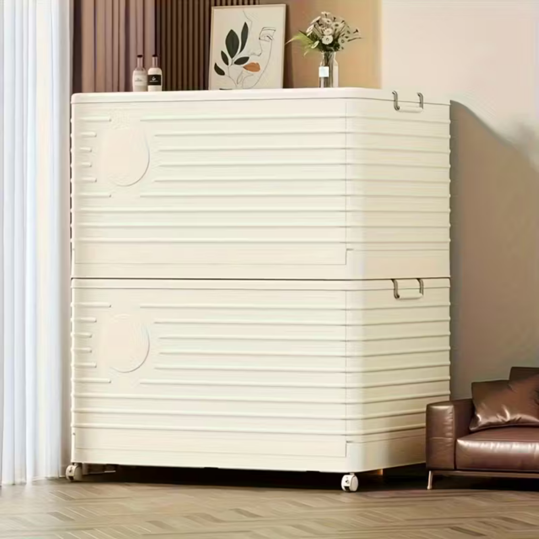 Multi Purpose Storage Utility Foldable Stackable Storage Box With Wheels