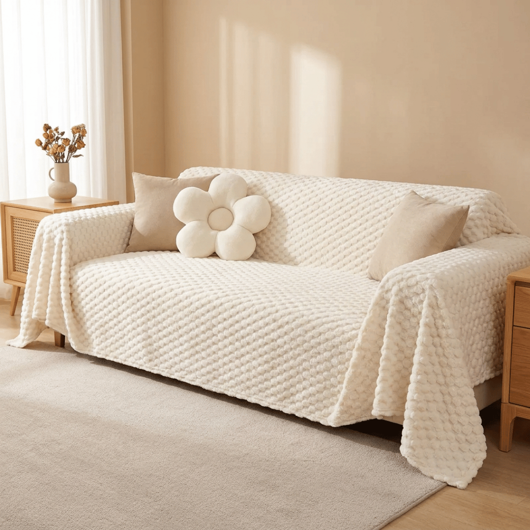 Luxury Honeycomb Plush Chenille Fabric Sofa Cover