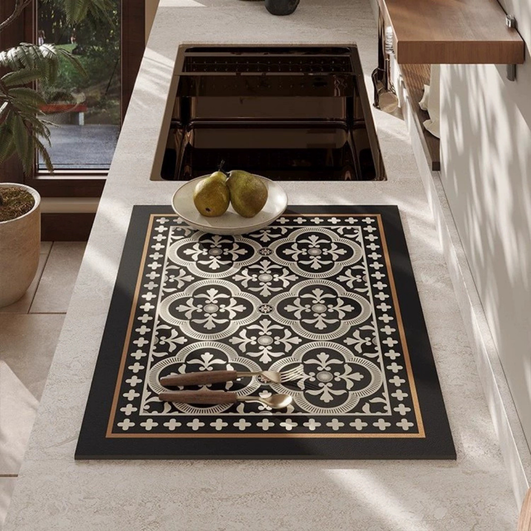 HOMERO Elegant Classic Pattern Absorbent Anti-Slip Diatom Mat