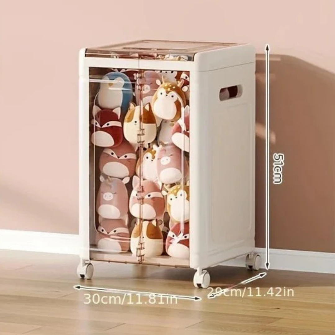 HOMERO Multi-Purpose Foldable Transparent Storage Box with Wheels